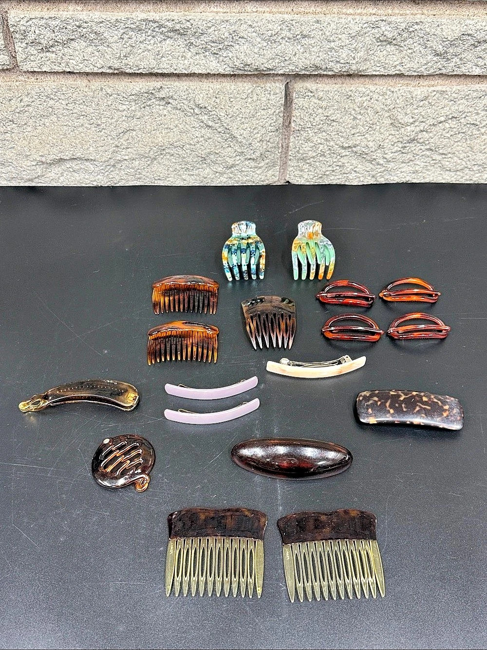 Vintage Hair Accessories Lot of 17 France Medusa’s Heirlooms Combs Barrettes